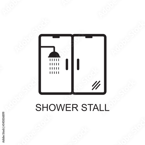 shower stall icon , washroom icon