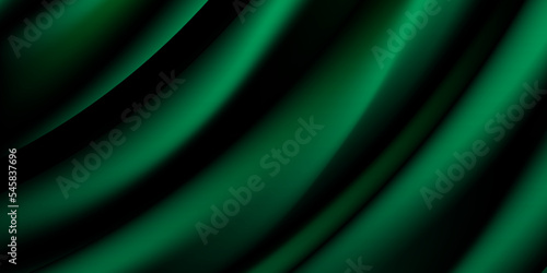 Silky emerald green background abstract wavy elements for presentation background design. photo