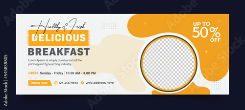 Healthy food cover page offer social media banner template offer banner
