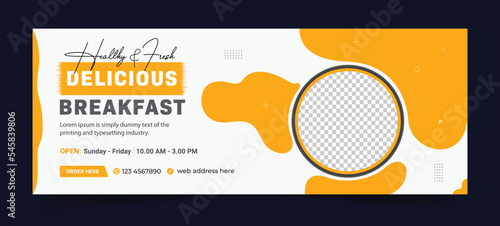 Healthy food cover page offer social media banner template offer banner