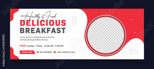Healthy food cover page offer social media banner template offer banner