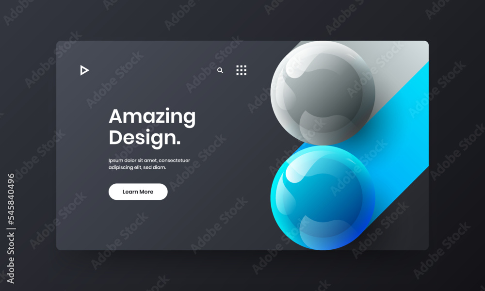 Trendy web banner design vector illustration. Original realistic balls company identity concept. Trendy web banner design vector illustration. Original realistic balls company identity concept.