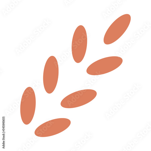 Cute rowan leaf illustration in naive art design style for nature ornament
