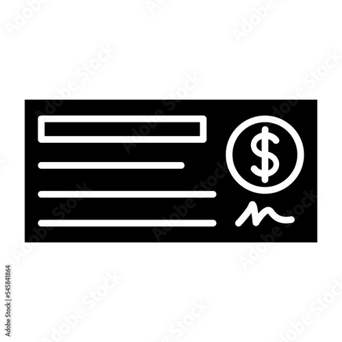 Cheque Glyph Icon