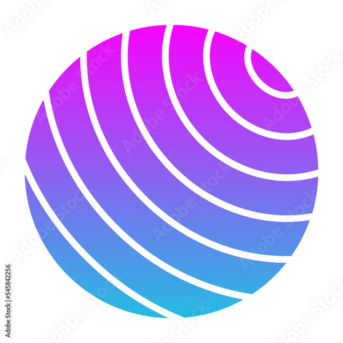 Gym Ball Glyph Gradient Icon