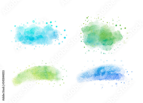 watercolor vector splashes; background for title and logo