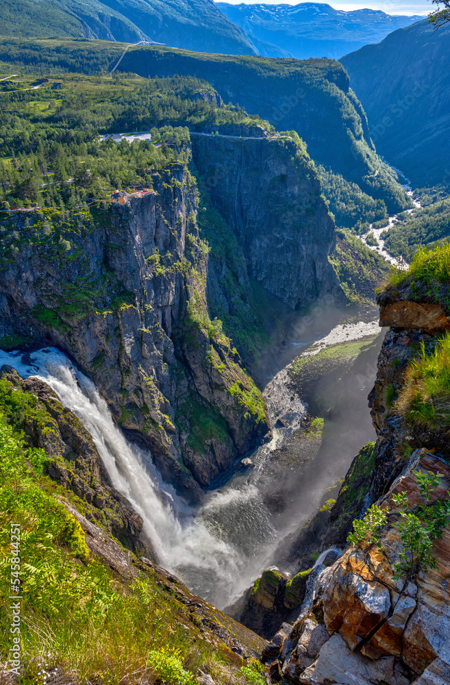 The beautiful Voringsfossen in Norway, one of the biggest waterfalls in the country