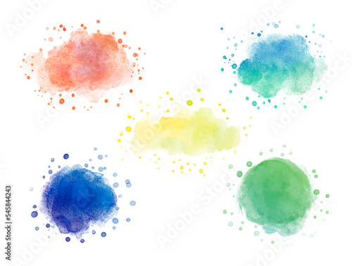 watercolor vector splashes; background for title and logo