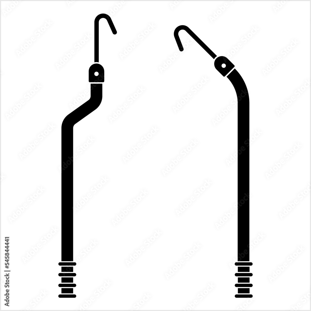 Stick With Hook On End Icon, Hook Attached At The End Of Stick Stick With Hook On End Icon, Hook Attached At The End Of Stick