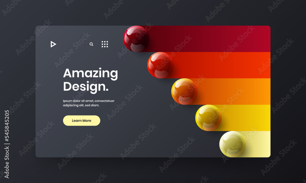 Premium 3D balls front page layout. Simple annual report design vector concept. Premium 3D balls front page layout. Simple annual report design vector concept.