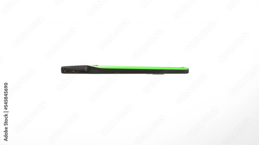 Business mobile smartphone with green screen on green background Business mobile smartphone with green screen on green background