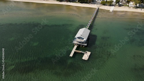 Aerial View Of Buffalo Canoe Club Boathouse And Jetty In Lake Erie, Ontario, Canada. - orbit photo