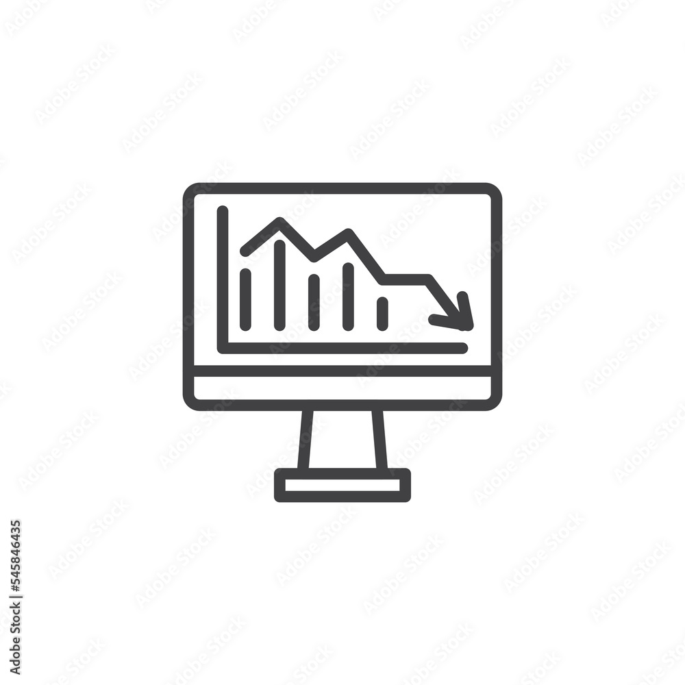Stock market crash line icon Stock market crash line icon