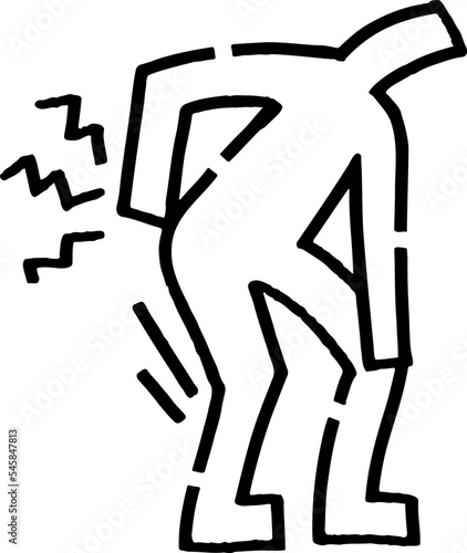 腰を痛める棒人間