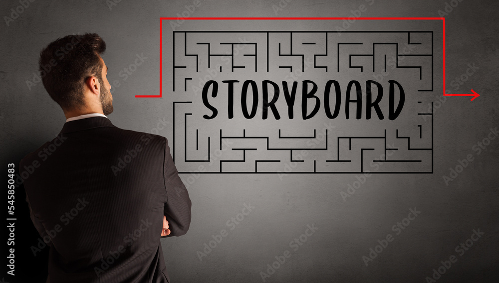 businessman drawing maze concept businessman drawing maze concept