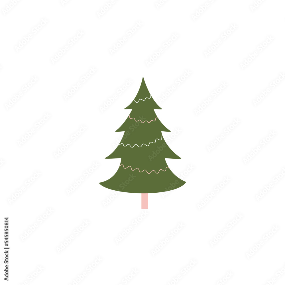 Сhristmas trees, vector, simple flat illustration, cute, minimalism, green, pink Сhristmas trees, vector, simple flat illustration, cute, minimalism, green, pink