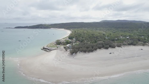 Holiday Accommodation At Great Keppel Island Hideaway With Sandy Beaches In Capricorn Coast Of Central Queensland, Queensland. Aerial Drone Shot photo