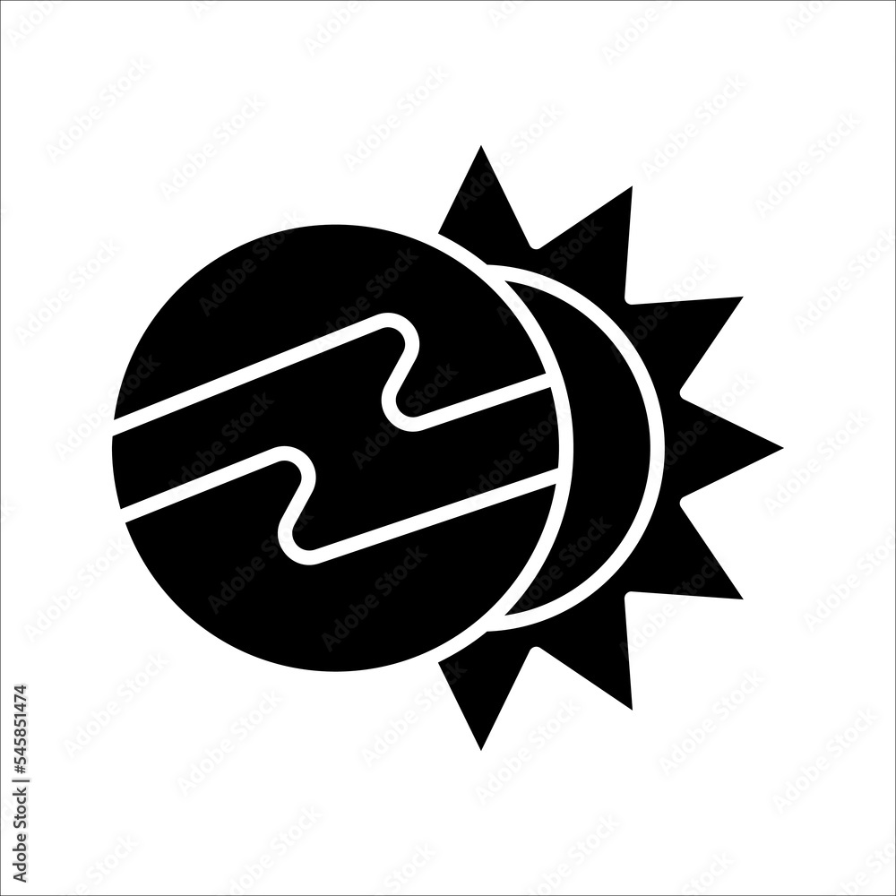 Solar eclipse Icon. Climate and Meteorology icons, widget icons. Vector Illustration on white background Solar eclipse Icon. Climate and Meteorology icons, widget icons. Vector Illustration on white background
