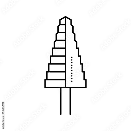 step drill bit line icon vector illustration