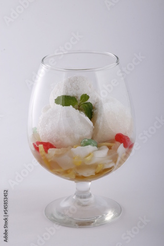 Buko (coconut) sherbet in a glass