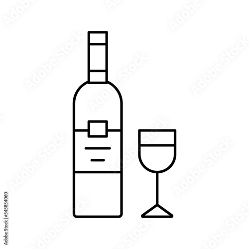 cabernet sauvignon red wine line icon vector illustration