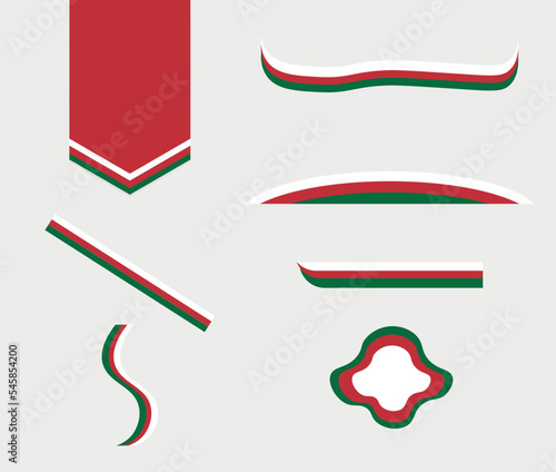 Oman flag colors, banner and flyer, postcard