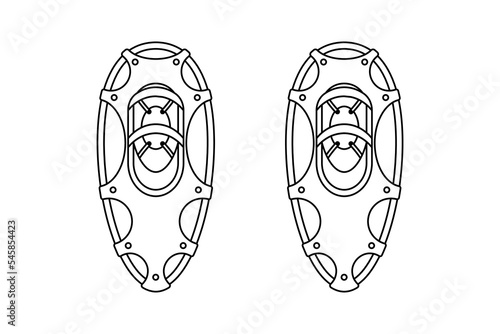 Snowshoes in the style of line art