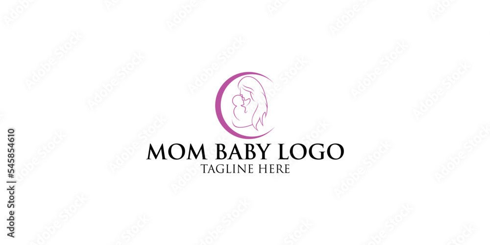Simple mom & baby logo design with unique concept premium vector Simple mom & baby logo design with unique concept premium vector