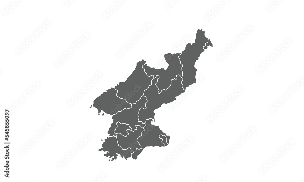 North Korea isolated on white background. North Korea isolated on white background.
