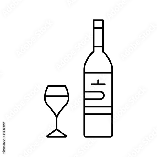 merlot red wine line icon vector illustration