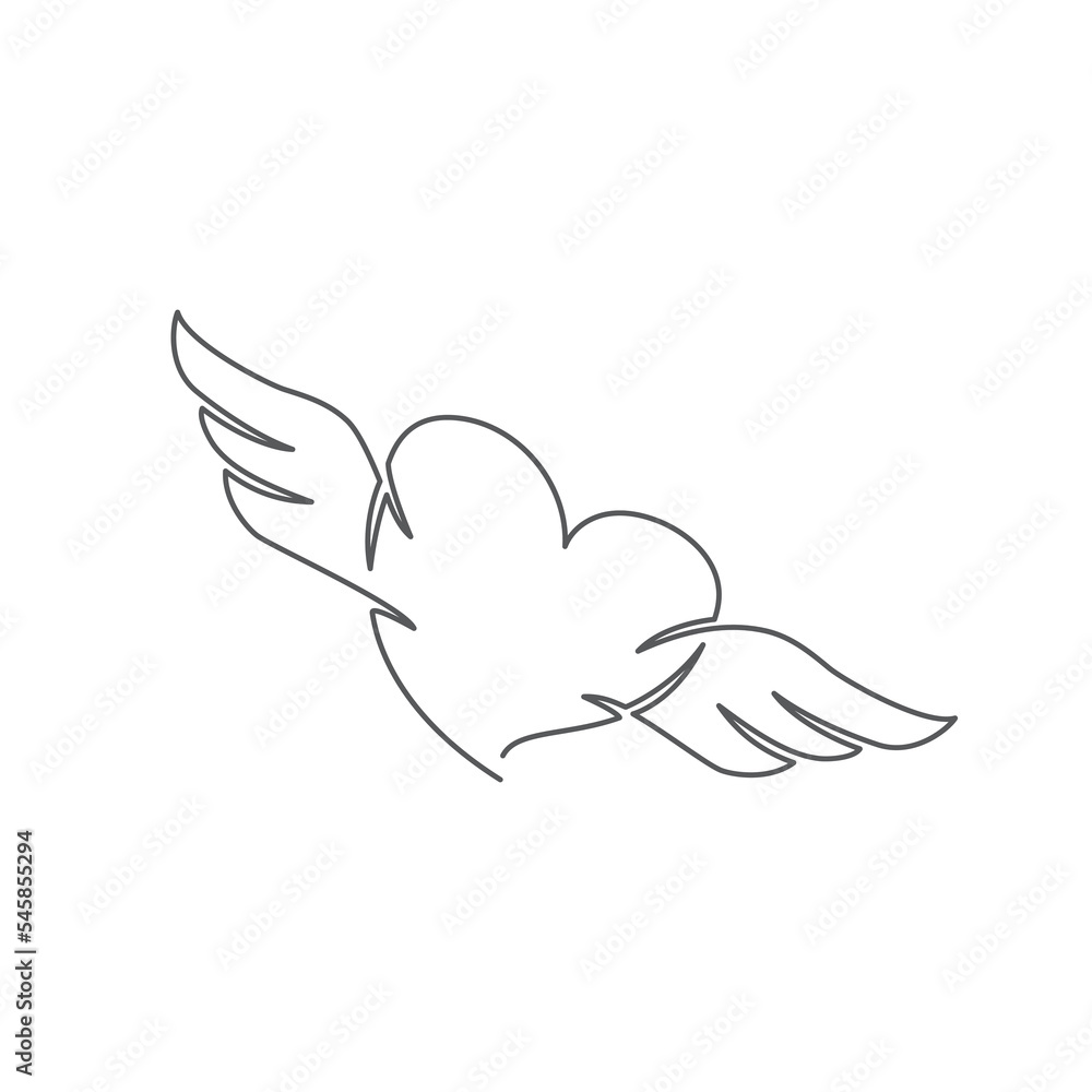 Love One line drawing on white background Love One line drawing on white background
