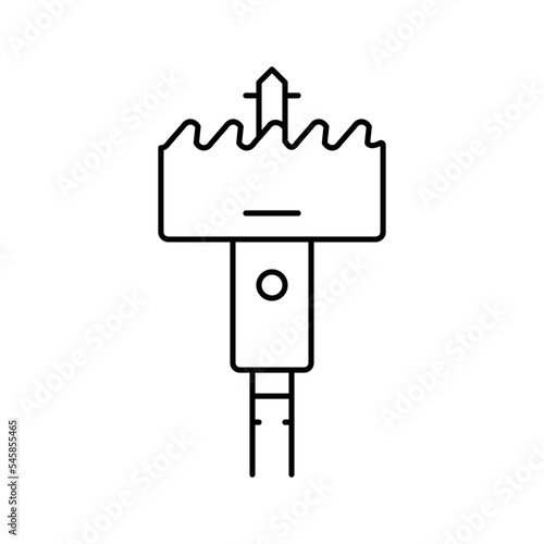 hole drill saw line icon vector illustration