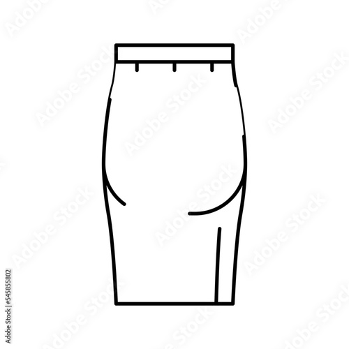 pencil skirt line icon vector illustration