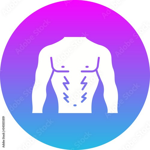 Body Pain Gradient Circle Glyph Inverted Icon