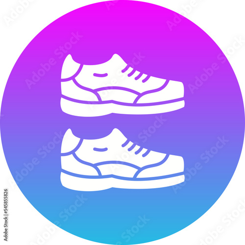 Shoes Gradient Circle Glyph Inverted Icon