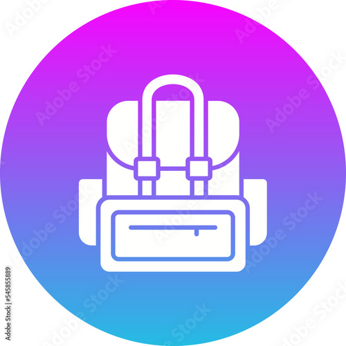 Backpack Gradient Circle Glyph Inverted Icon