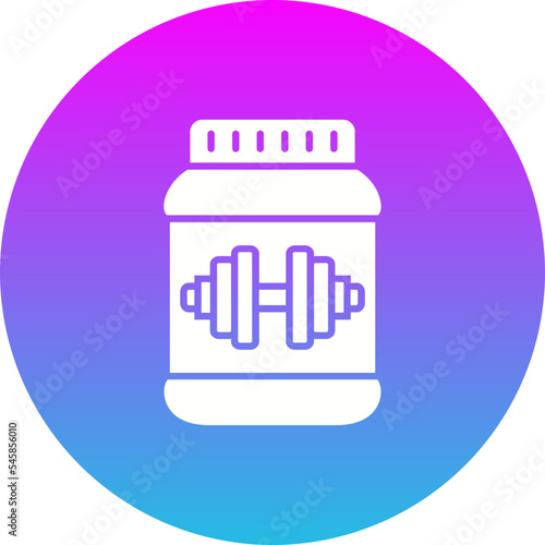 Protein Supplement Gradient Circle Glyph Inverted Icon