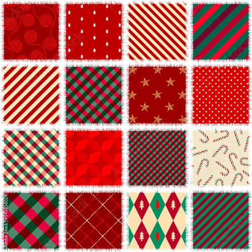 Patchwork textile pattern. Seamless quilting design background.