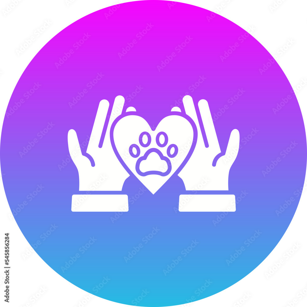 Obraz premium Animal Care Gradient Circle Glyph Inverted Icon