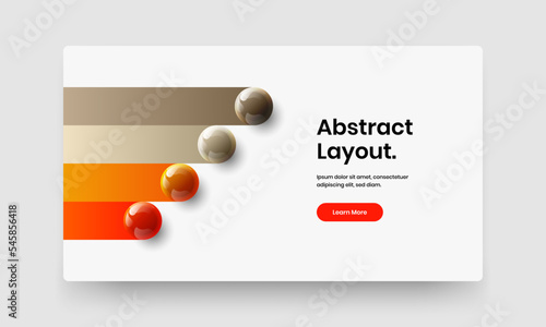 Vivid book cover vector design template. Creative realistic spheres presentation layout.
