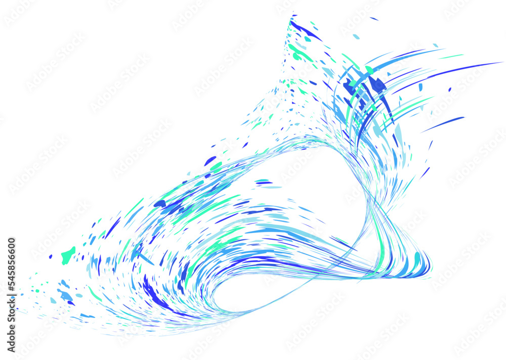 Fototapeta premium Multi-colored dust particles and debris, paint splashes, strokes are carried by the wind. Murmuration. Design template for the design of banners, posters. EPS 10