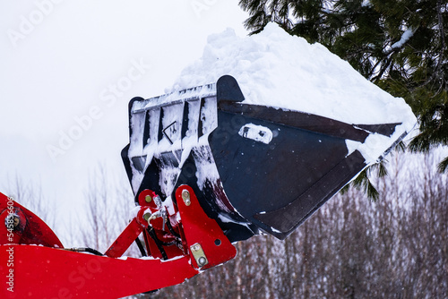 Snow removal equipment of municipal services during snow removal photo