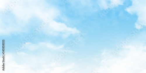 Blue spring sky with clouds natural background