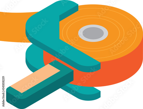 Packing Tape Dispenser illustration in 3D isometric style