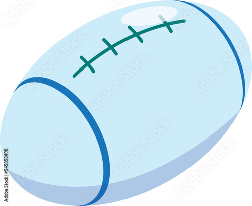 rugby ball illustration in 3D isometric style