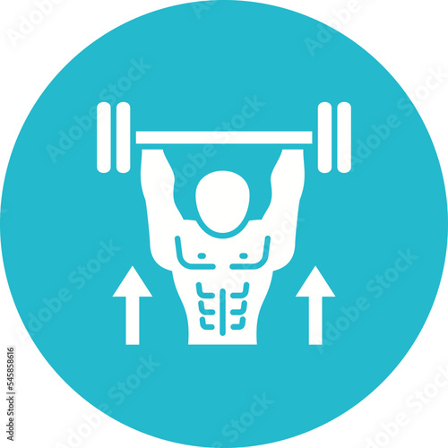 Weightlifting Multicolor Circle Glyph Inverted Icon