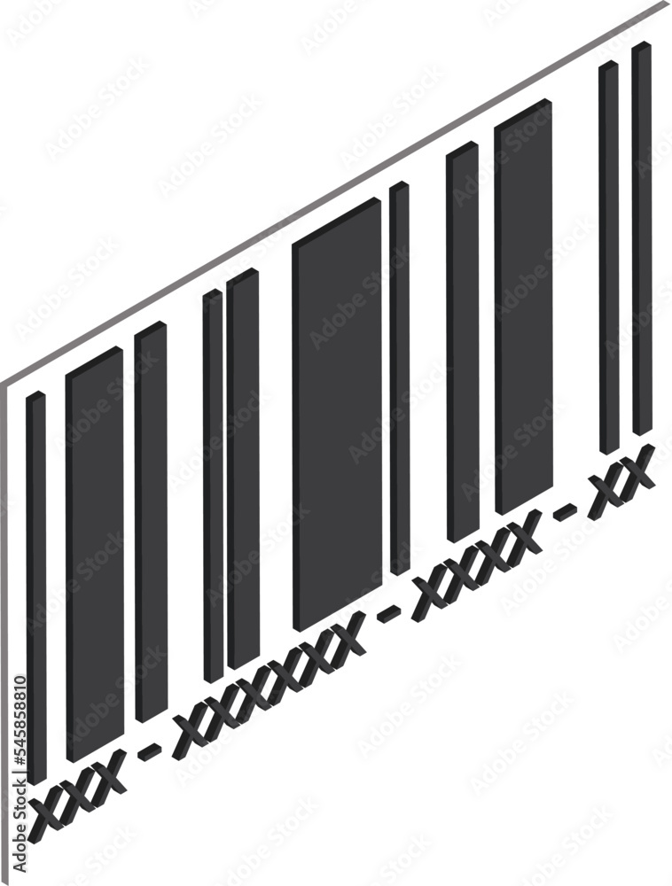 barcode illustration in 3D isometric style barcode illustration in 3D isometric style