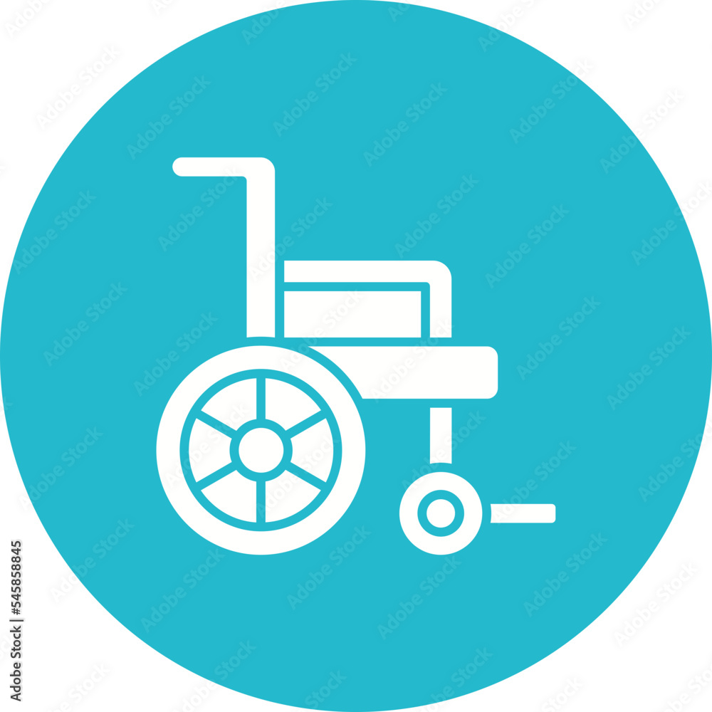 Wheelchair Multicolor Circle Glyph Inverted Icon