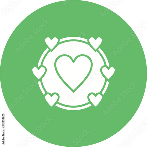 Love Multicolor Circle Glyph Inverted Icon