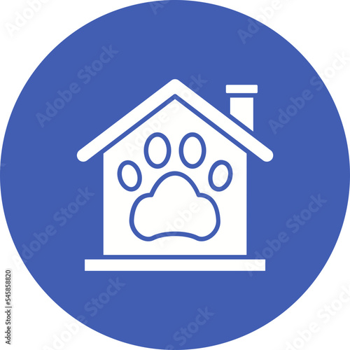 Animal Shelter Multicolor Circle Glyph Inverted Icon